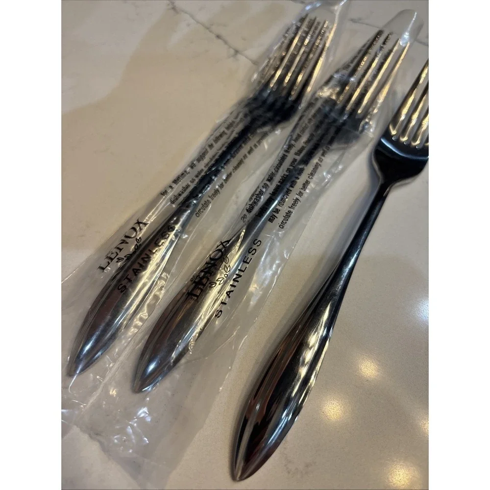 Lenox SCULPT Stainless Glossy Flatware Set Of  3 Dinner Forks 8